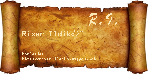 Rixer Ildikó névjegykártya